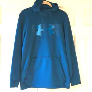 UNDER ARMOUR LOOSE FIT HOODIE MEN'S SIZE SMALL GREEN BLUE LOGO